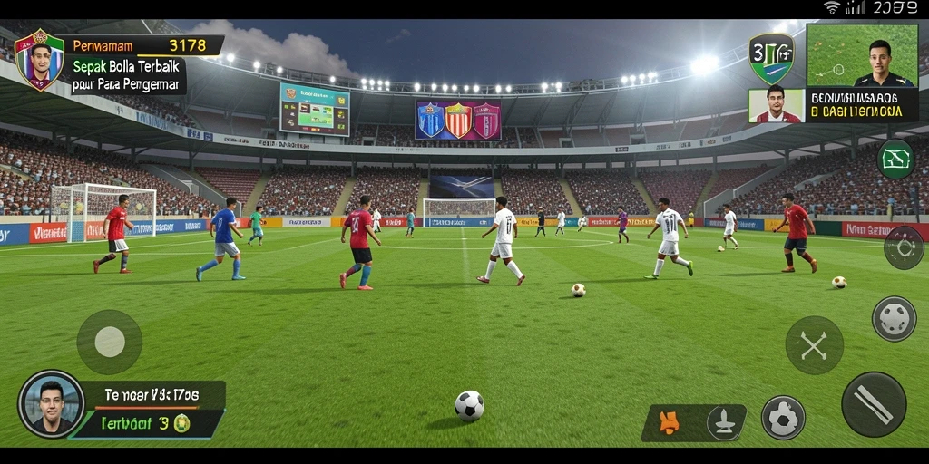 Screenshot utama 3178 dengan gameplay sepak bola yang mendebarkan.
