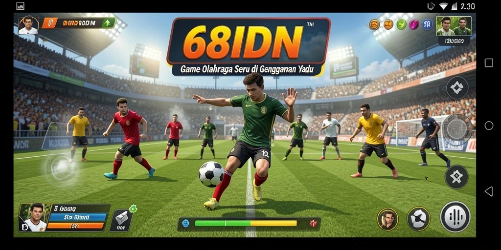 Screenshot gameplay 68IDN menampilkan aksi olahraga yang seru dan menegangkan.