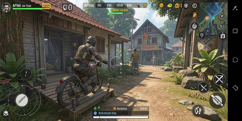 Tampilan gameplay API66 yang menampilkan interaksi karakter dan lingkungan.