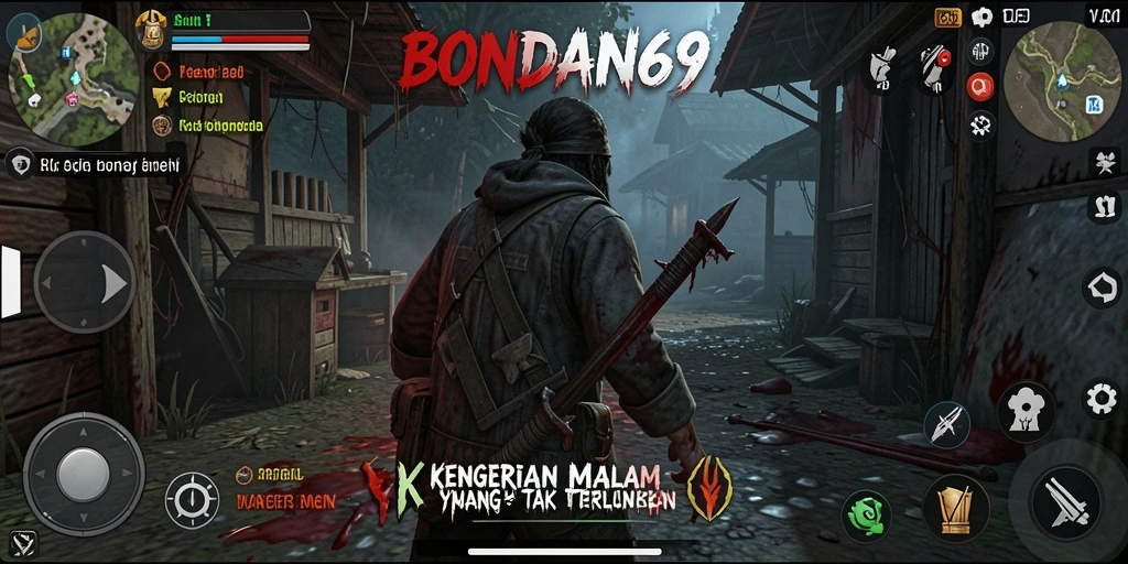 Tampilan gameplay BONDAN69 menampilkan suasana mencekam dan menakutkan.