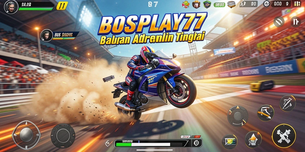 Tampilan gameplay balapan yang mendebarkan di BOSPLAY77.