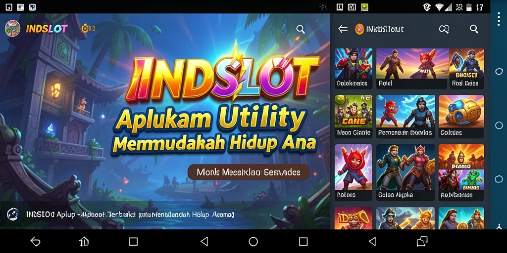 Screenshot utama INDSLOT menampilkan antarmuka pengguna dengan fitur Utility.