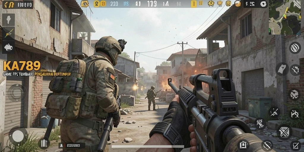 Screenshot gameplay KA789 menampilkan aksi yang mendebarkan dalam pertempuran FPS.