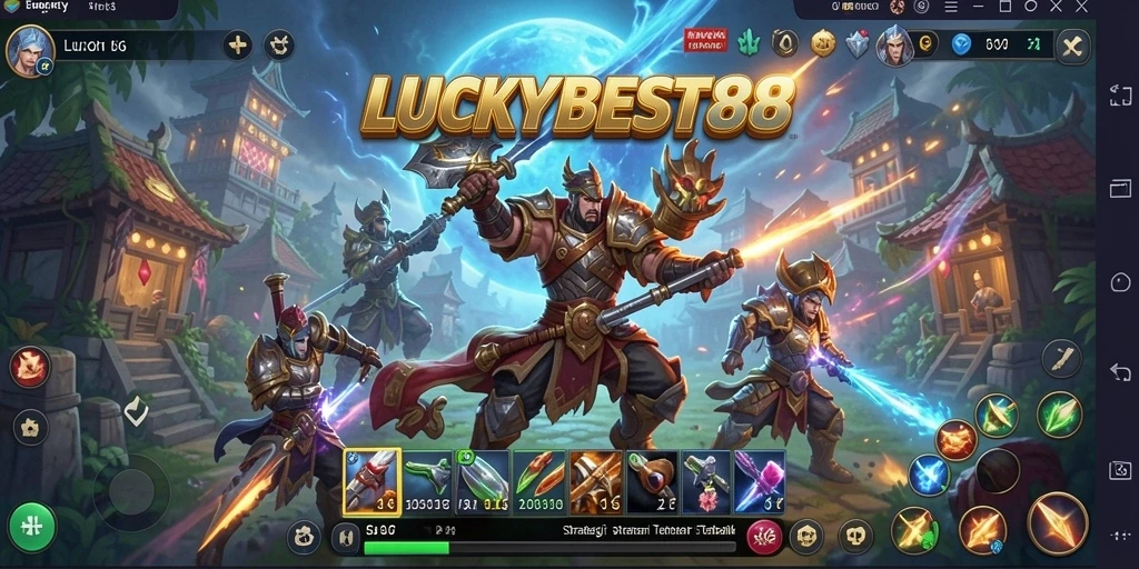 Tampilan seru gameplay SLG di LUCKYBEST88 dengan aksi pertempuran yang dinamis.
