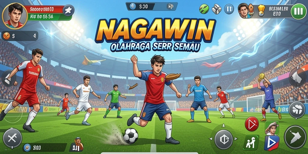 Tampilan gameplay NAGAWIN yang menegangkan dan mengasyikkan.