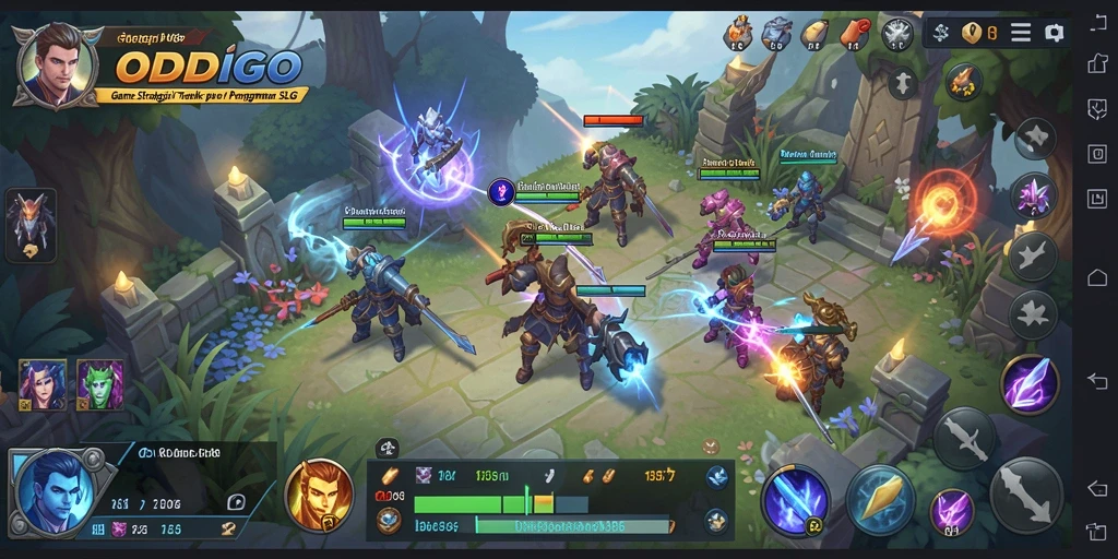 Tampilan gameplay ODDIGO dengan strategi mendalam dan pertempuran seru.