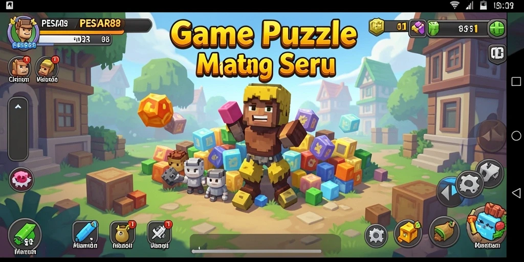 Screenshot utama PESIAR88 menampilkan gameplay Puzzle yang seru.
