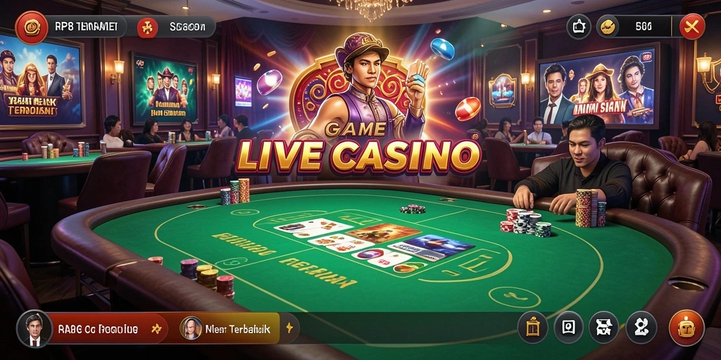 Tampilan menarik dari gameplay Live Casino di RP8.
