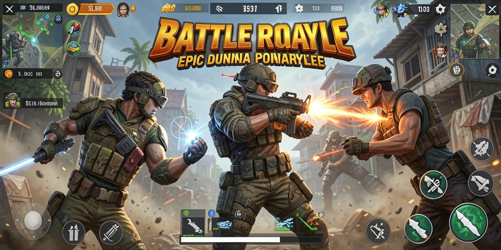 Gameplay seru dari SL888 dalam aksi Battle Royale.