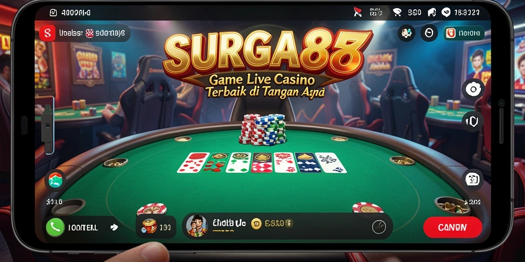 Gameplay Live Casino SURGA88 dengan dealer profesional dan suasana kasino nyata.