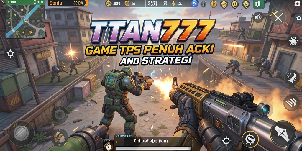 Tampilan gameplay intens dari TITAN777 dengan aksi TPS yang seru.